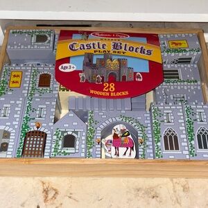 Melissa & Doug Castle Blocks Set - Gray and Green